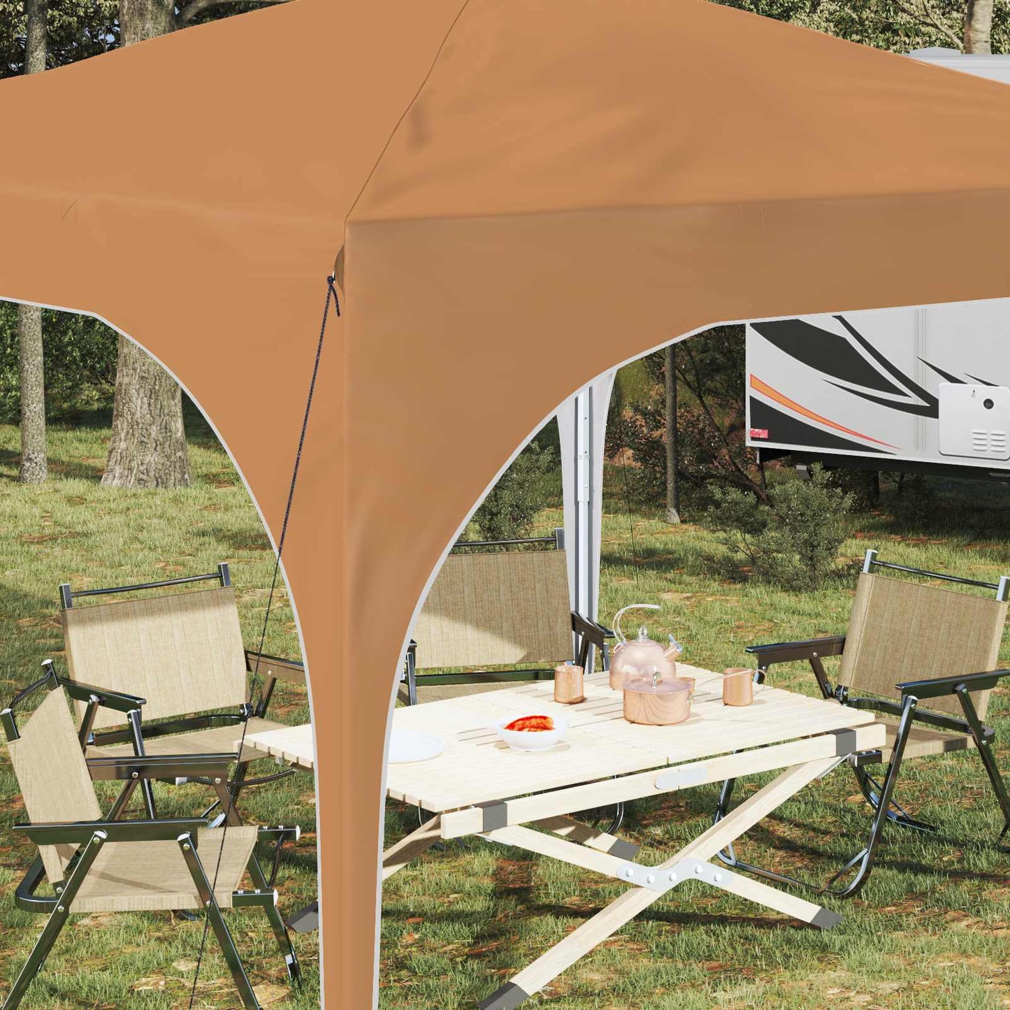 Pop-up Festtelt 290 x 290 x 245 cm Beige