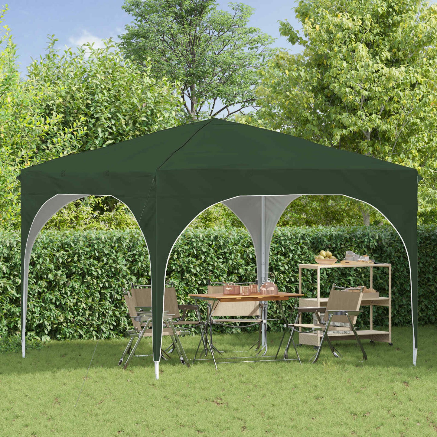 Pop-up Festtelt 290 x 290 x 245 cm Grøn