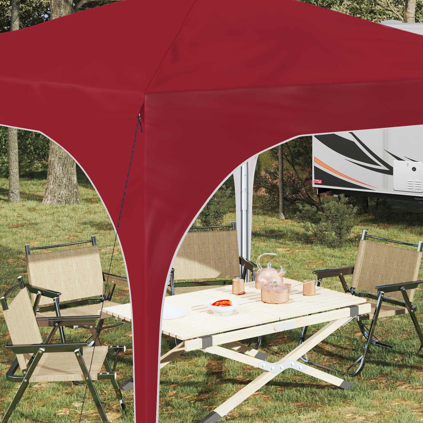 Pop-up Festtelt 290 x 290 x 245 cm Bordeaux