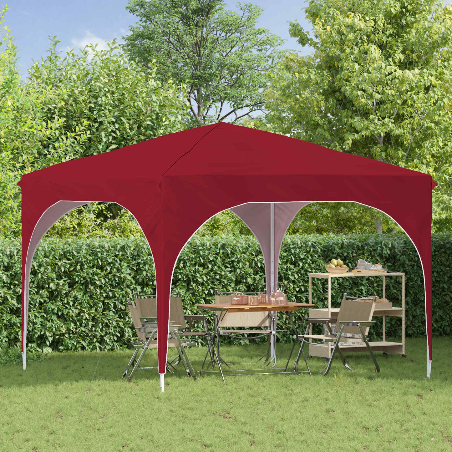 Pop-up Festtelt 290 x 290 x 245 cm Bordeaux
