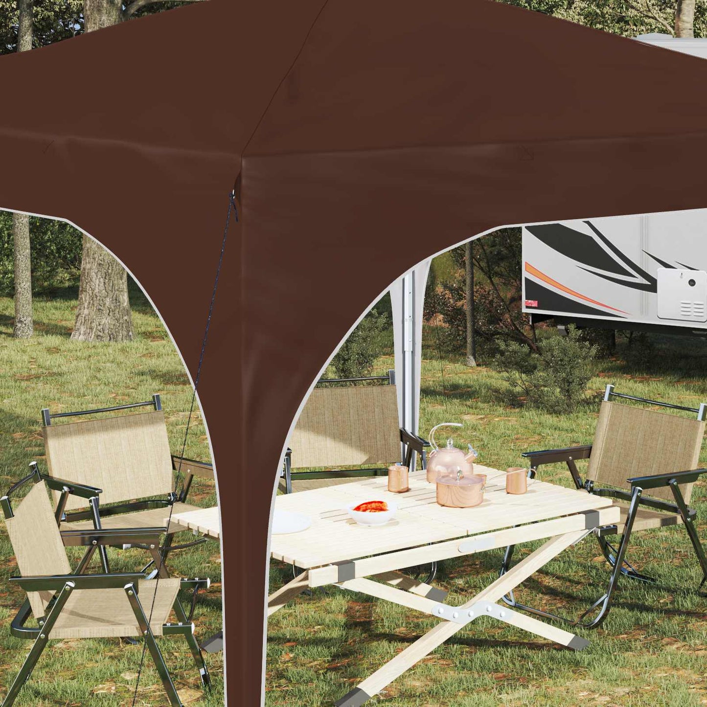 Pop-up Festtelt 290 x 290 x 245 cm Brun