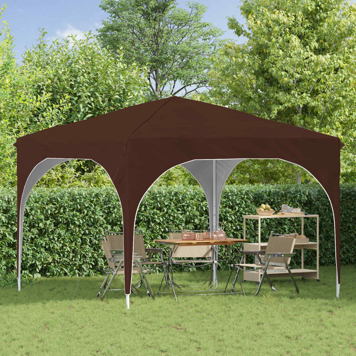 Pop-up Festtelt 290 x 290 x 245 cm Brun