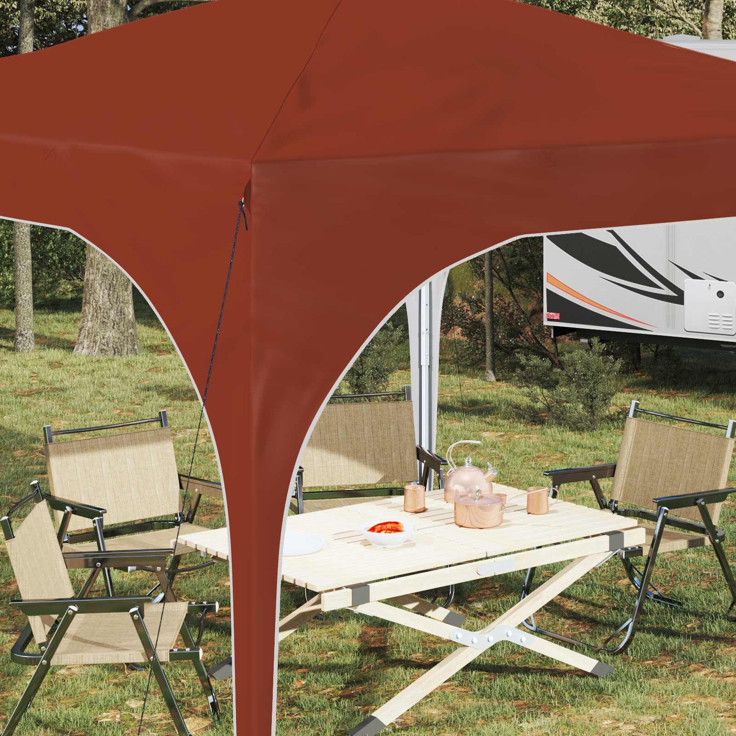 Pop-up Festtelt 290 x 290 x 245 cm Terrakotta