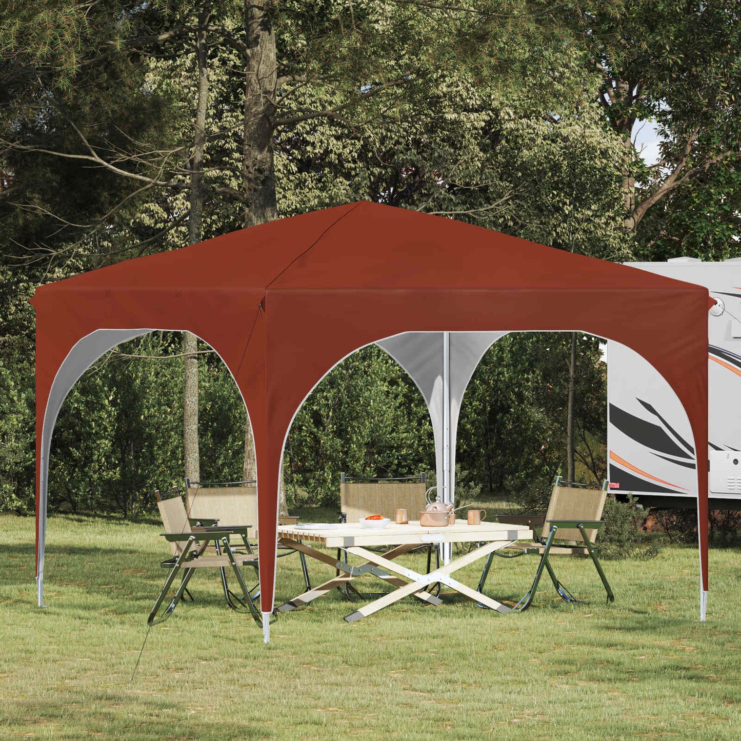 Pop-up Festtelt 290 x 290 x 245 cm Terrakotta