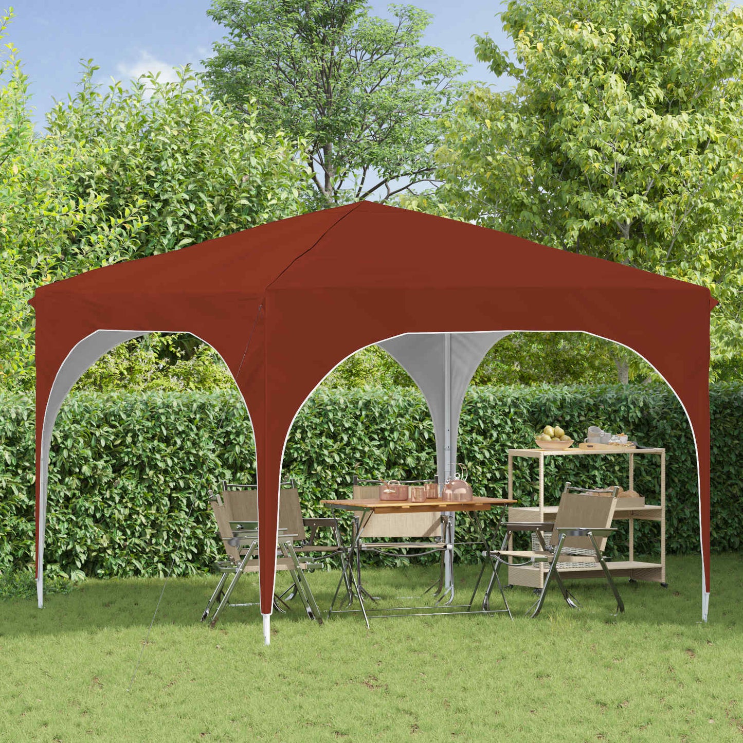 Pop-up Festtelt 290 x 290 x 245 cm Terrakotta