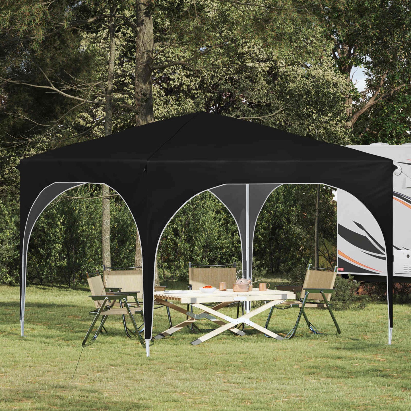 Pop-up Festtelt 290 x 290 x 245 cm Sort