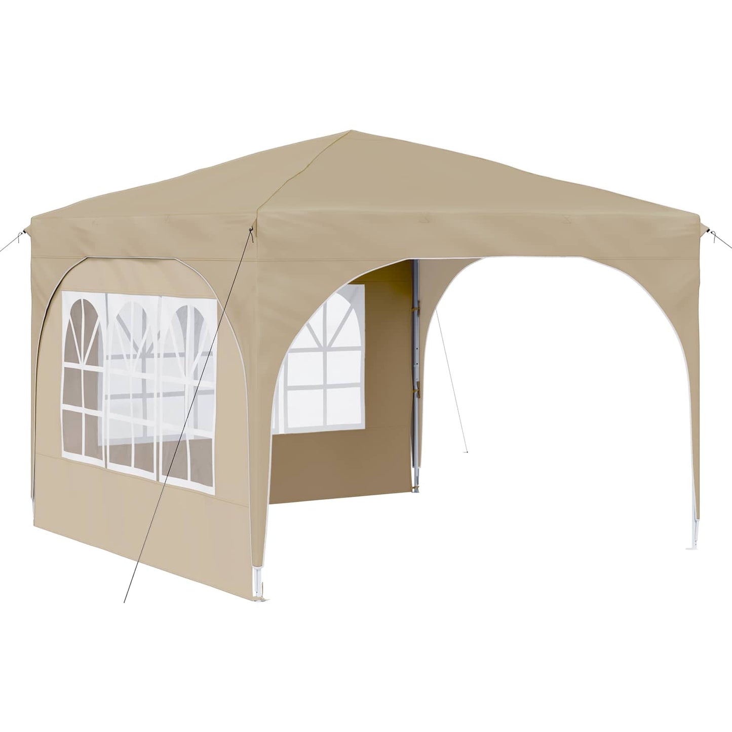 Pop-up Festtelt 290 x 290 x 245 cm Cremefarvet