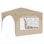 Pop-up Festtelt 290 x 290 x 245 cm Cremefarvet