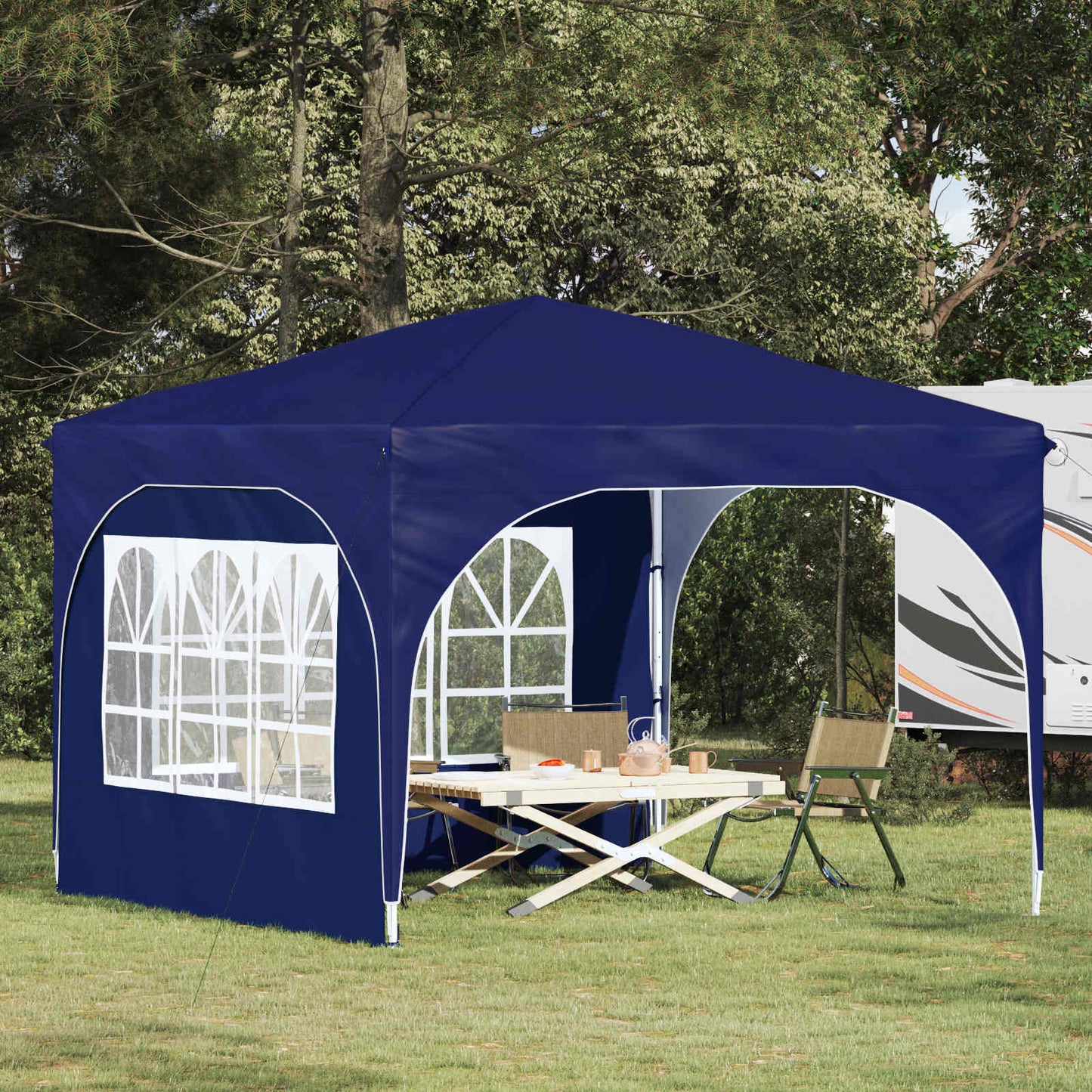 Pop-up Festtelt 290 x 290 x 245 cm Blå