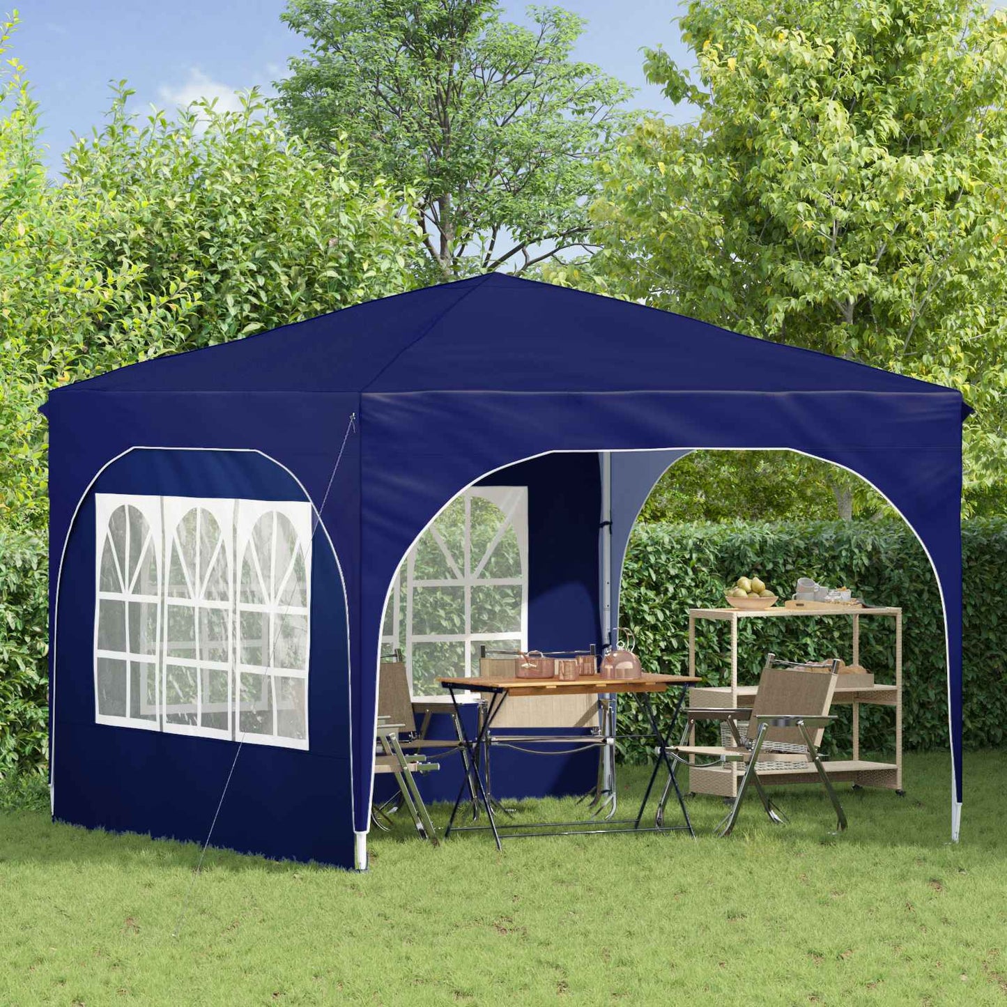 Pop-up Festtelt 290 x 290 x 245 cm Blå