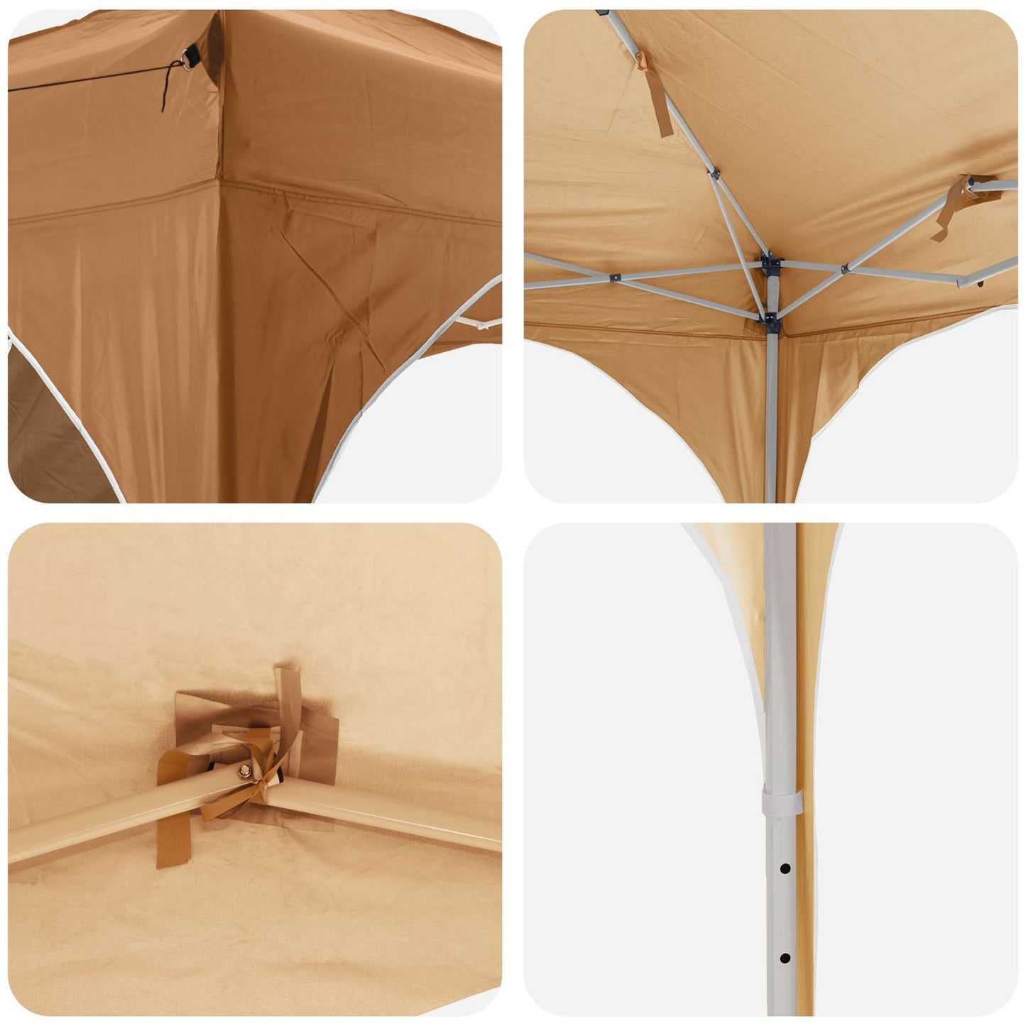 Pop-up Festtelt 290 x 290 x 245 cm Beige