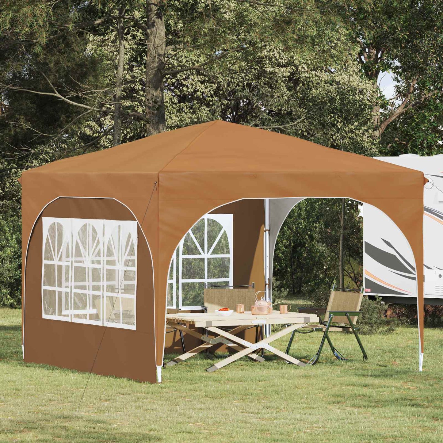 Pop-up Festtelt 290 x 290 x 245 cm Beige