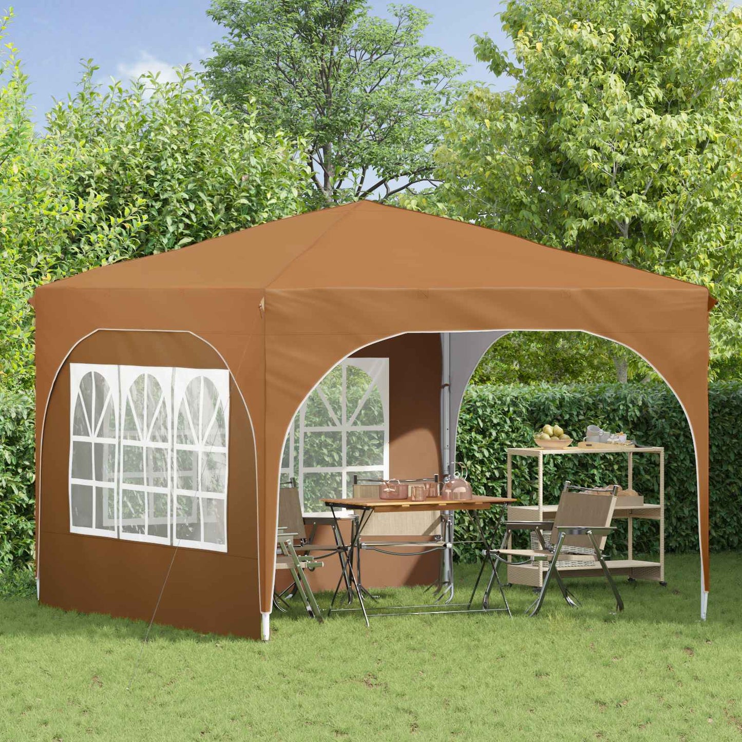 Pop-up Festtelt 290 x 290 x 245 cm Beige