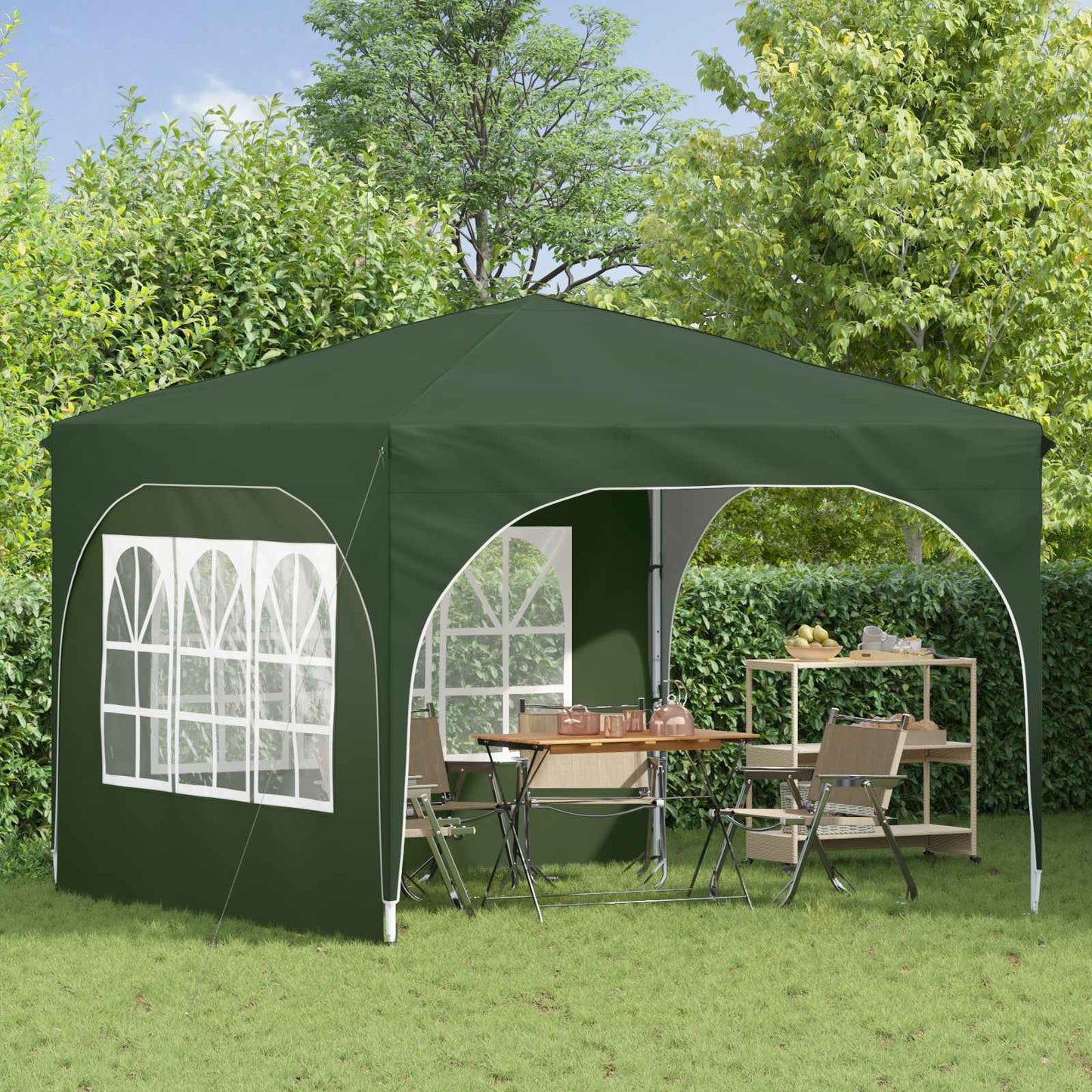 Pop-up Festtelt 290 x 290 x 245 cm Grøn