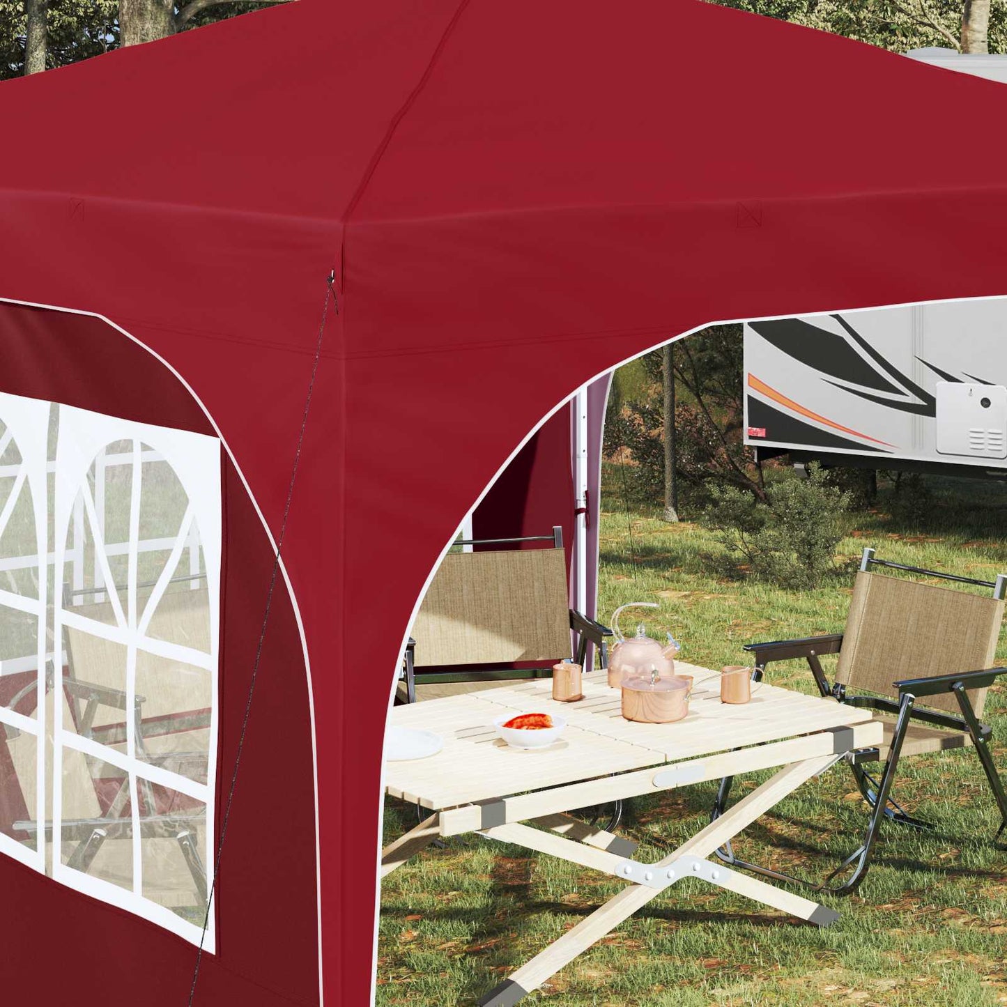 Pop-up Festtelt 290 x 290 x 245 cm Bordeaux