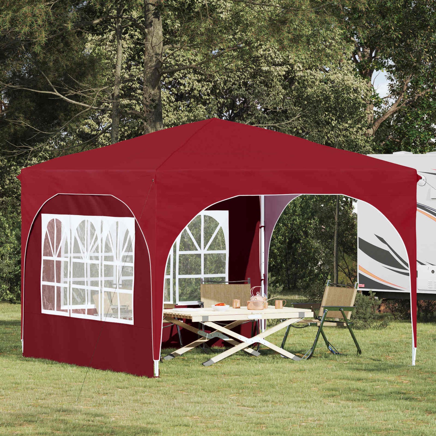 Pop-up Festtelt 290 x 290 x 245 cm Bordeaux