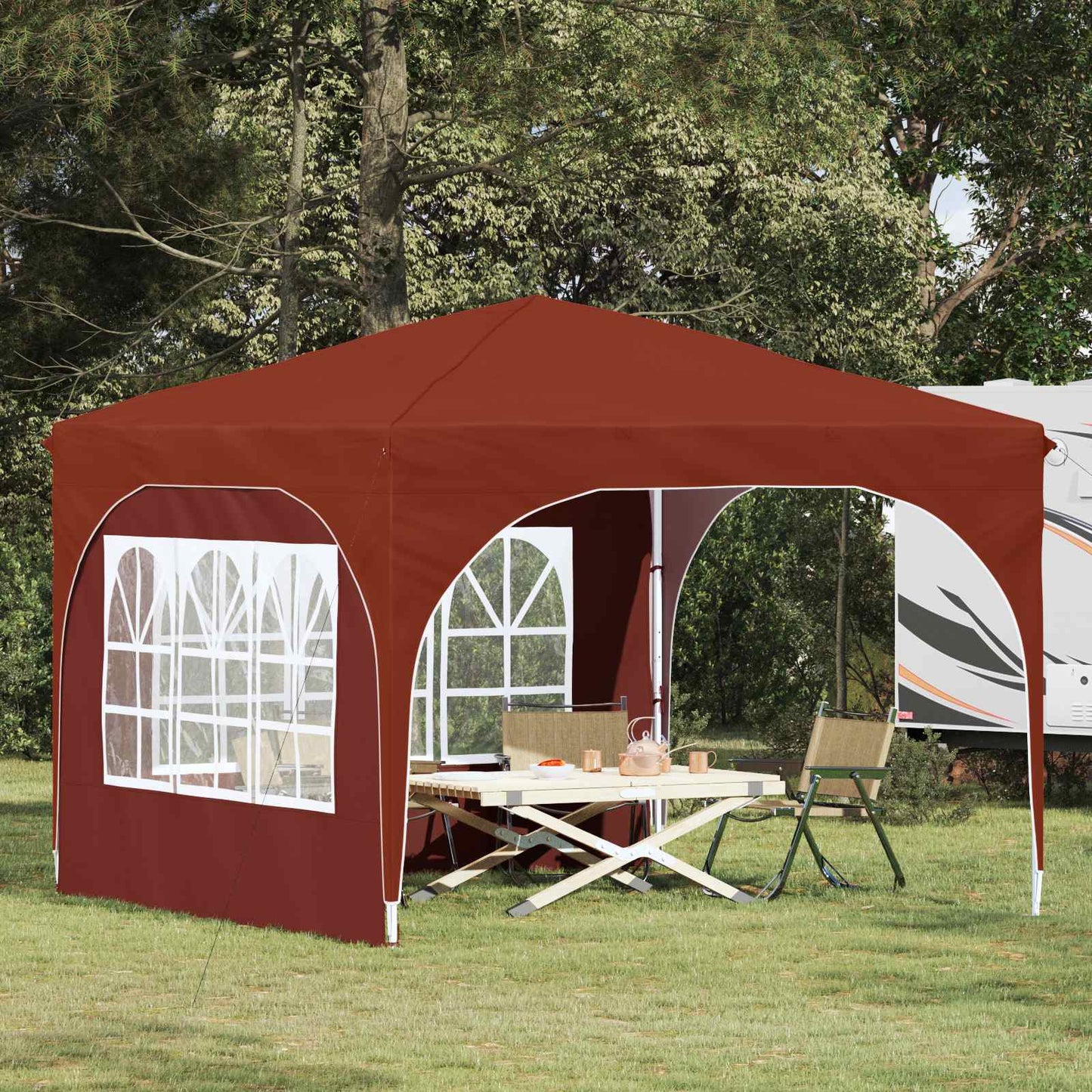 Pop-up Festtelt 290 x 290 x 245 cm Terrakotta