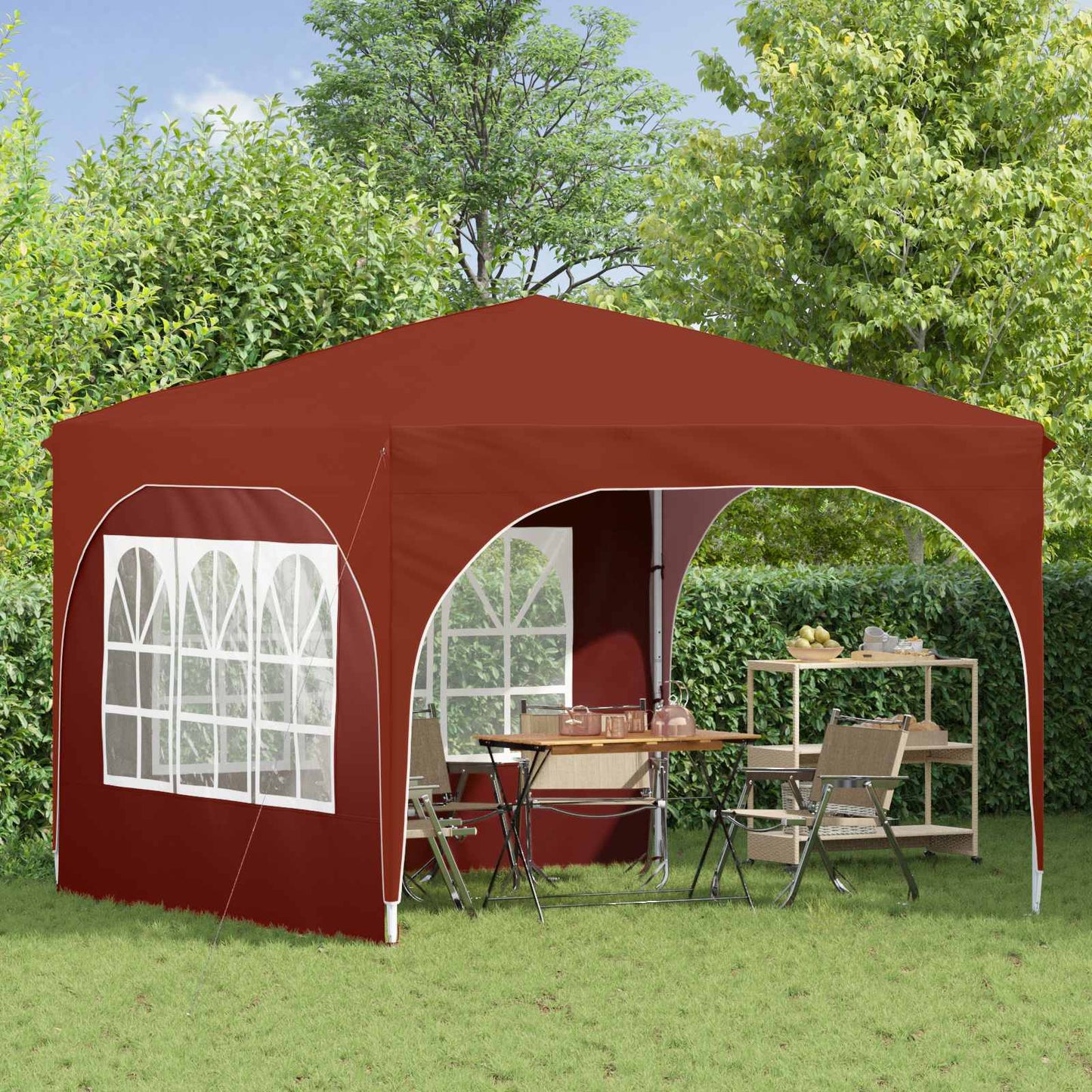Pop-up Festtelt 290 x 290 x 245 cm Terrakotta