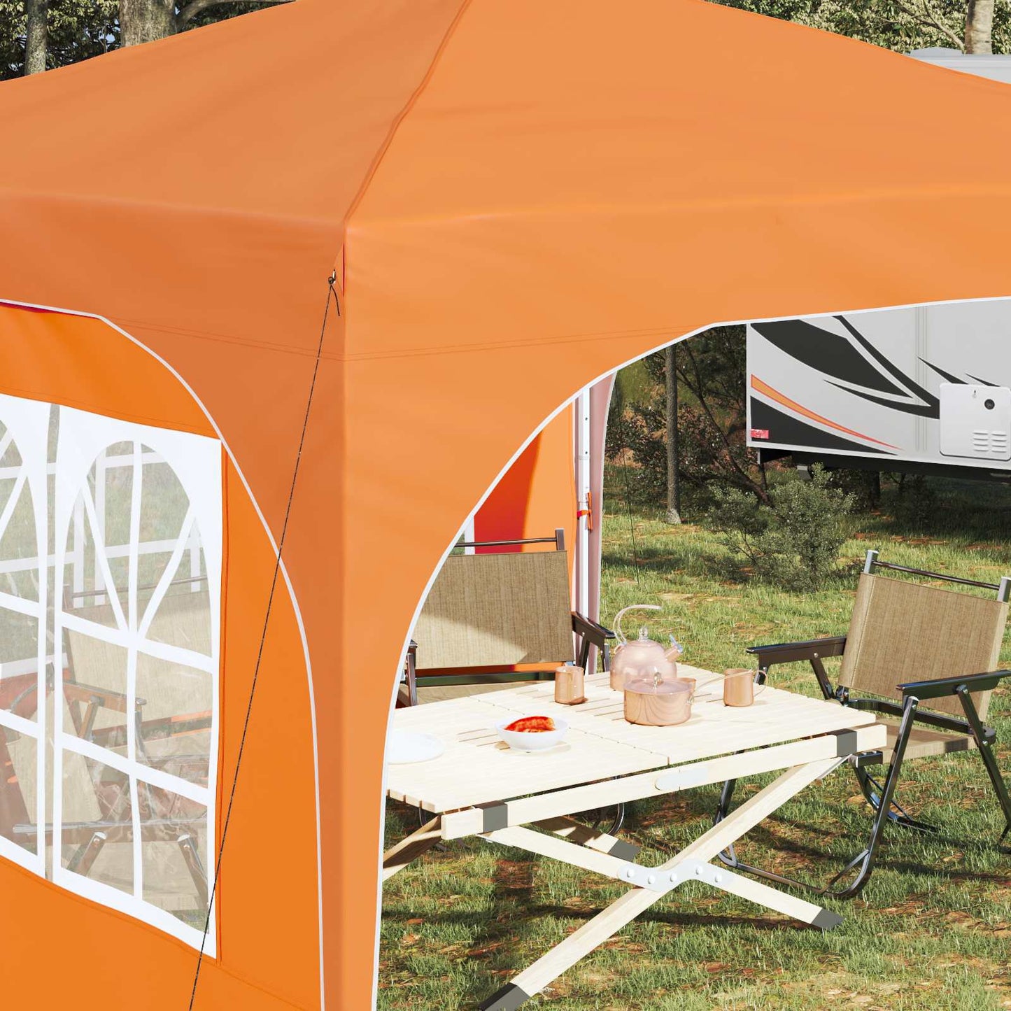 Pop-up Festtelt 290 x 290 x 245 cm Orange