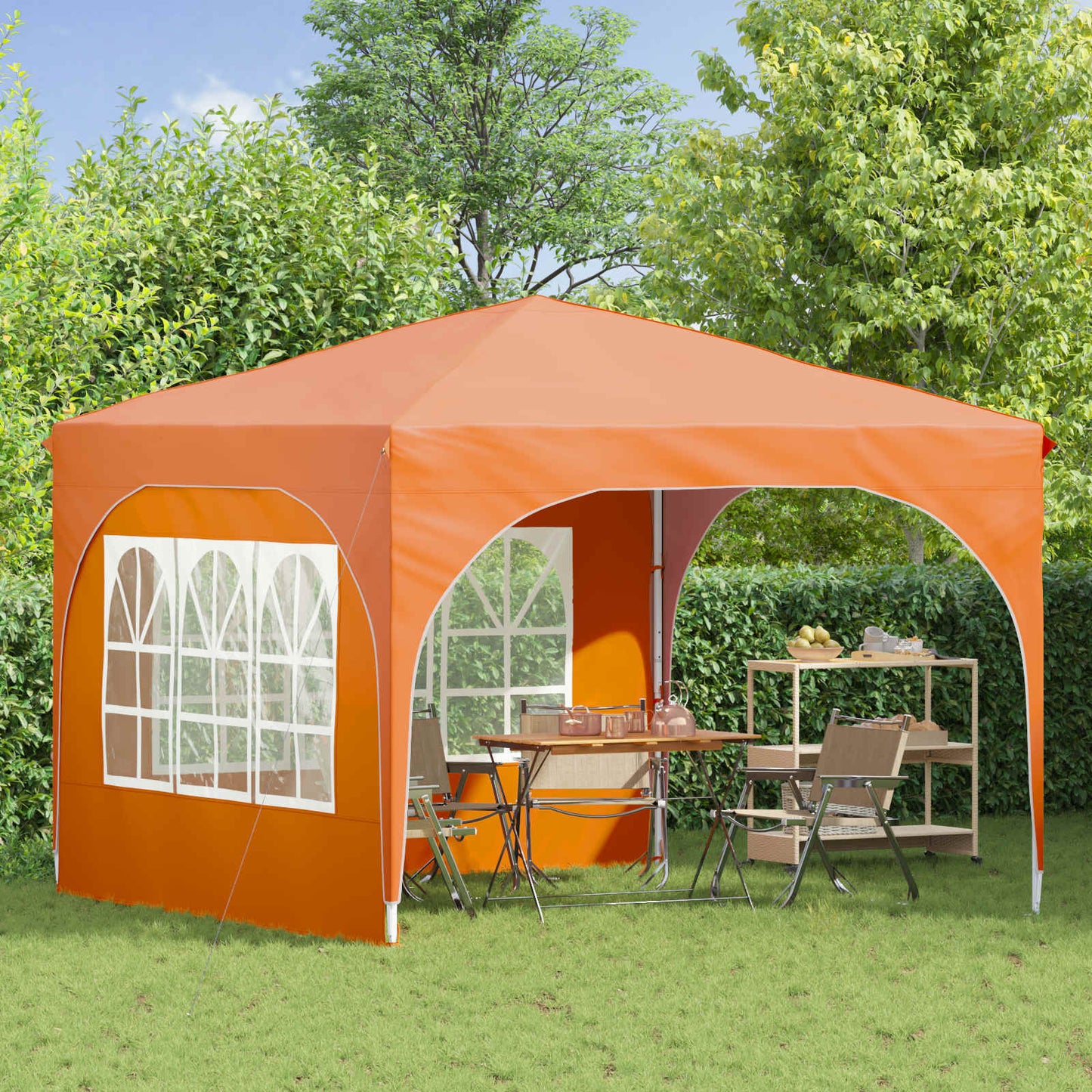 Pop-up Festtelt 290 x 290 x 245 cm Orange