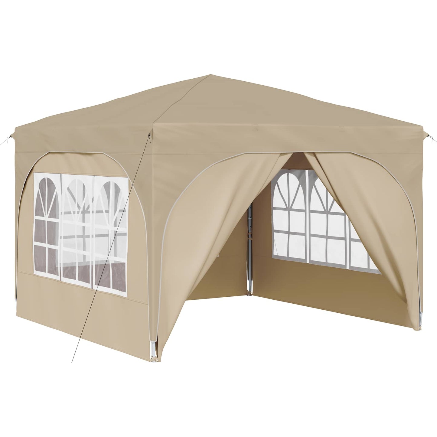 Pop-up Festtelt 290 x 290 x 245 cm Cremefarvet