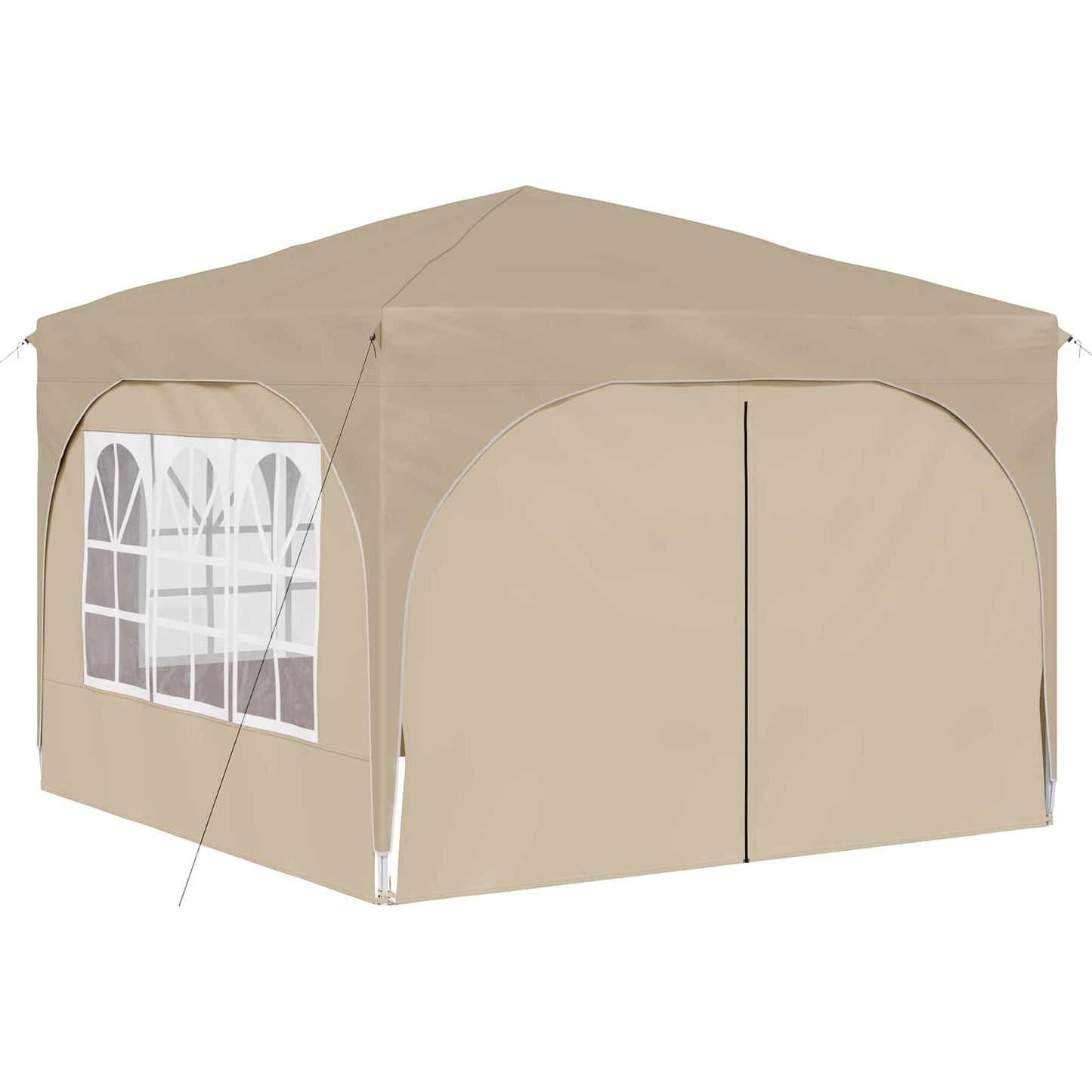 Pop-up Festtelt 290 x 290 x 245 cm Cremefarvet