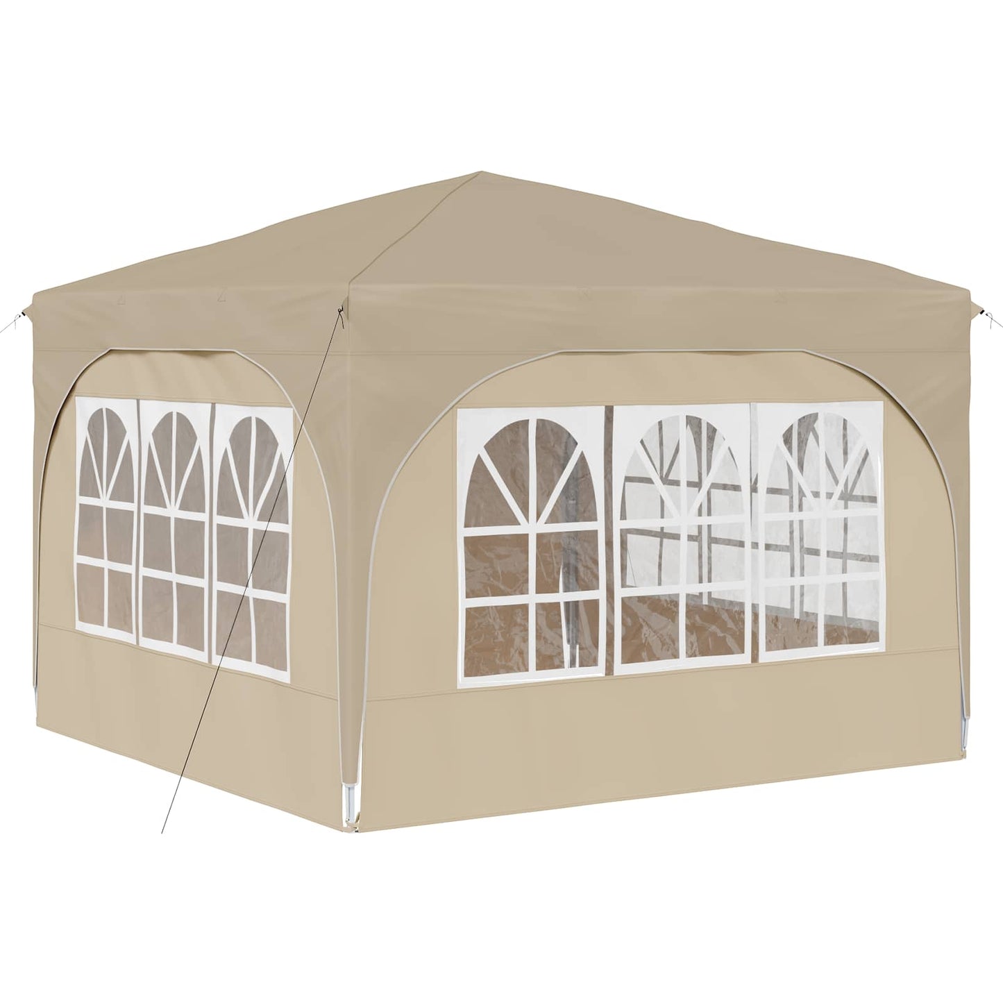Pop-up Festtelt 290 x 290 x 245 cm Cremefarvet