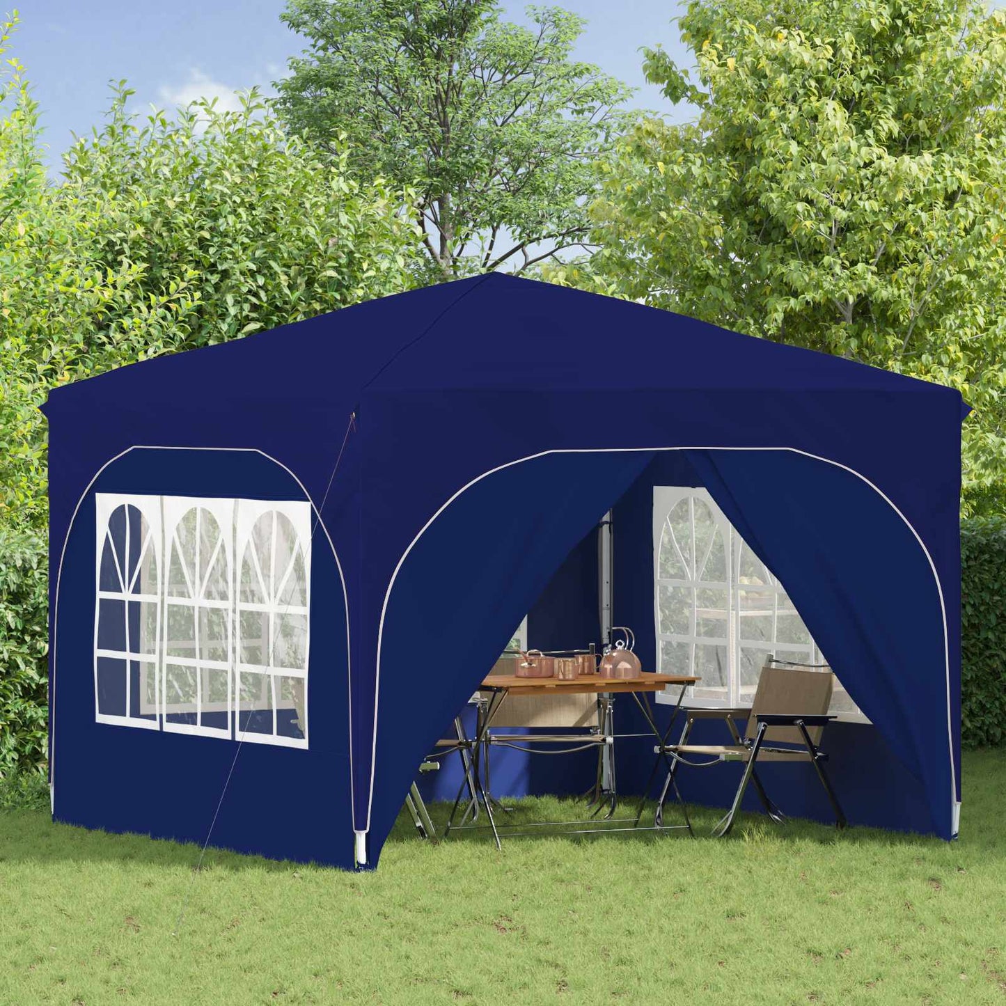 Pop-up Festtelt 290 x 290 x 245 cm Blå