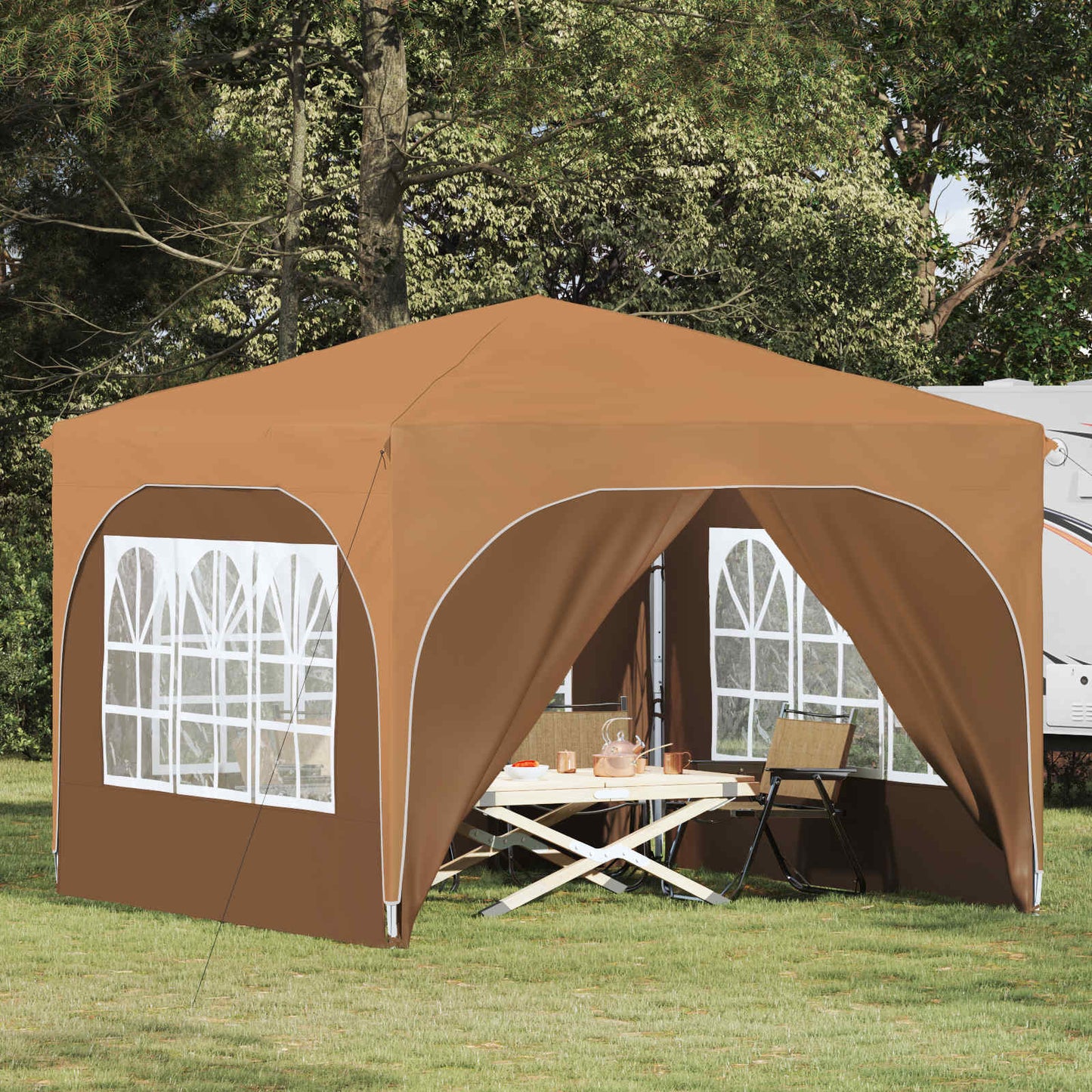 Pop-up Festtelt 290 x 290 x 245 cm Beige