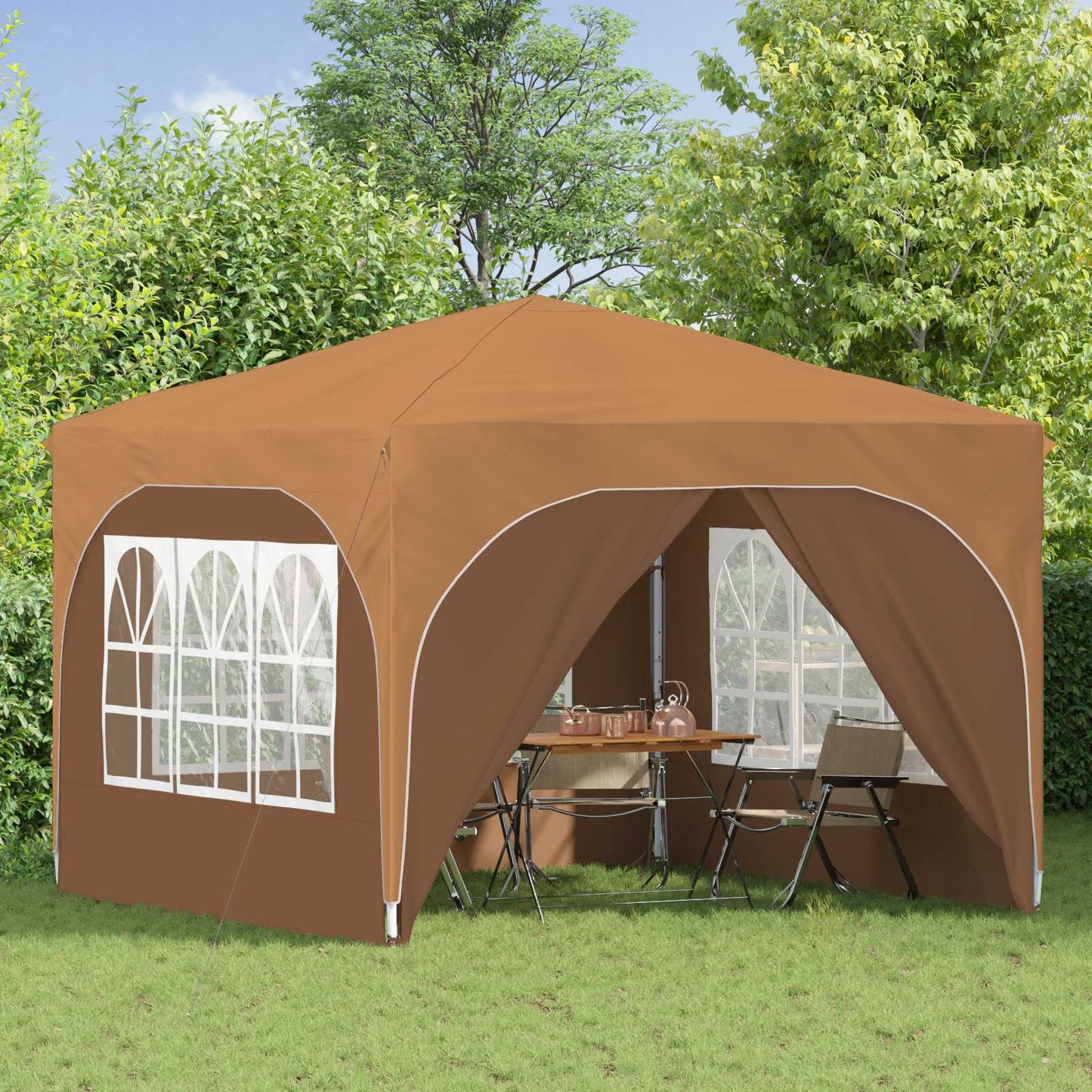 Pop-up Festtelt 290 x 290 x 245 cm Beige