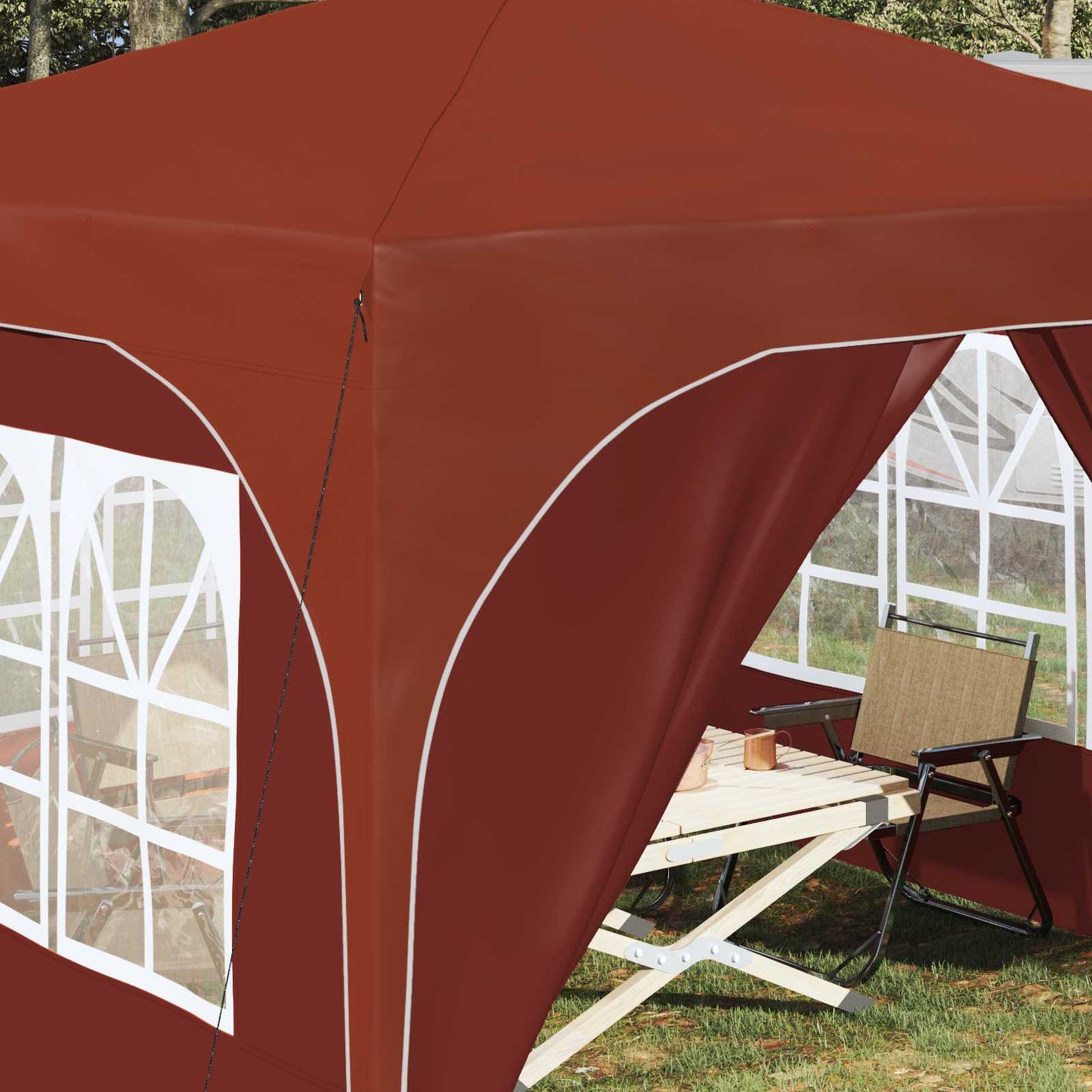 Pop-up Festtelt 290 x 290 x 245 cm Terrakotta