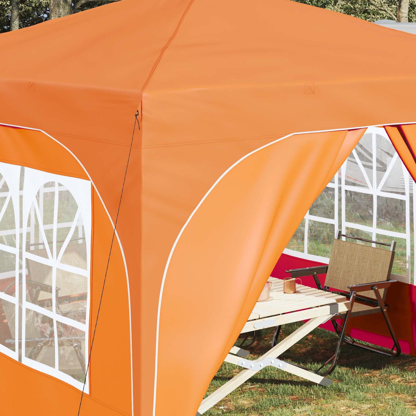 Pop-up Festtelt 290 x 290 x 245 cm Orange