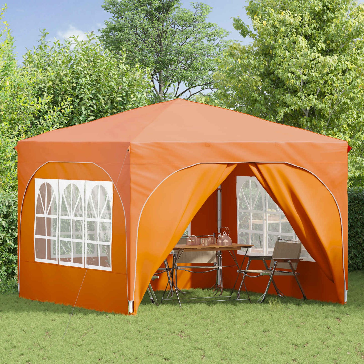 Pop-up Festtelt 290 x 290 x 245 cm Orange