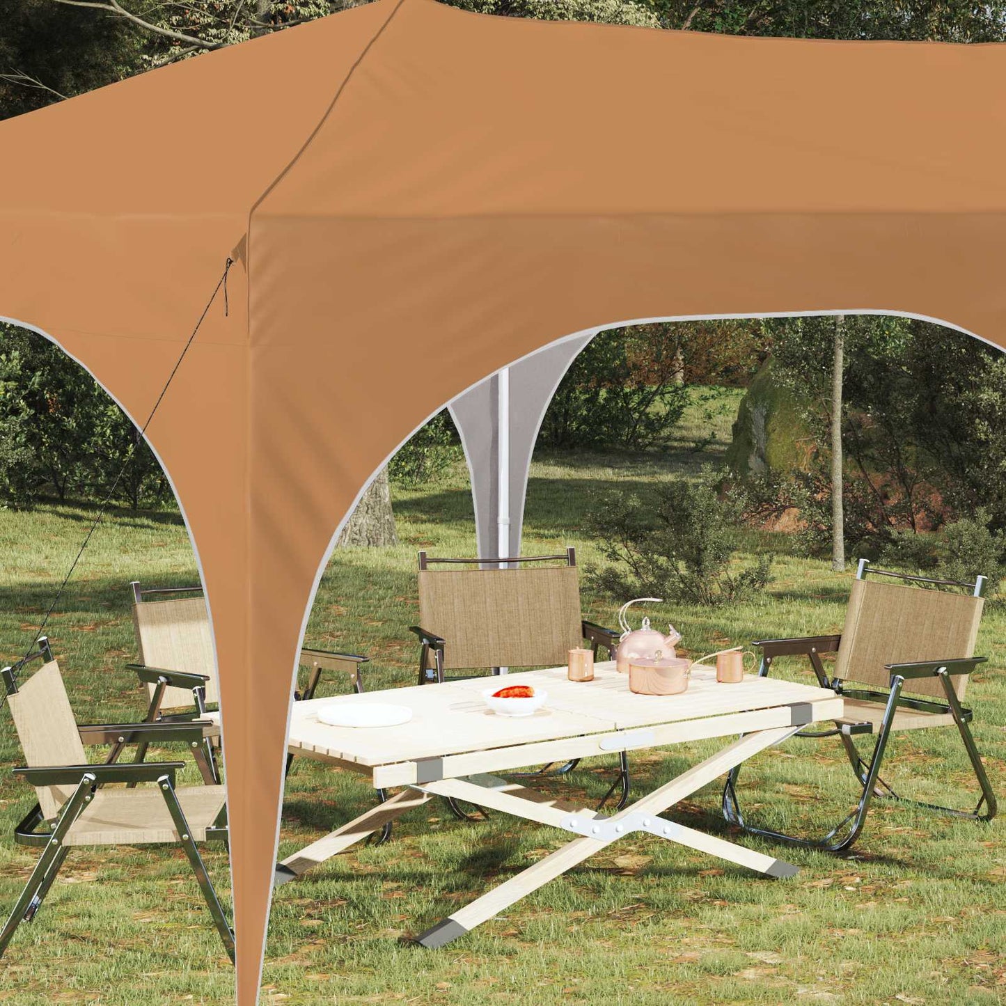Pop-up Festtelt 575 x 288 x 245 cm Beige Oxford stof