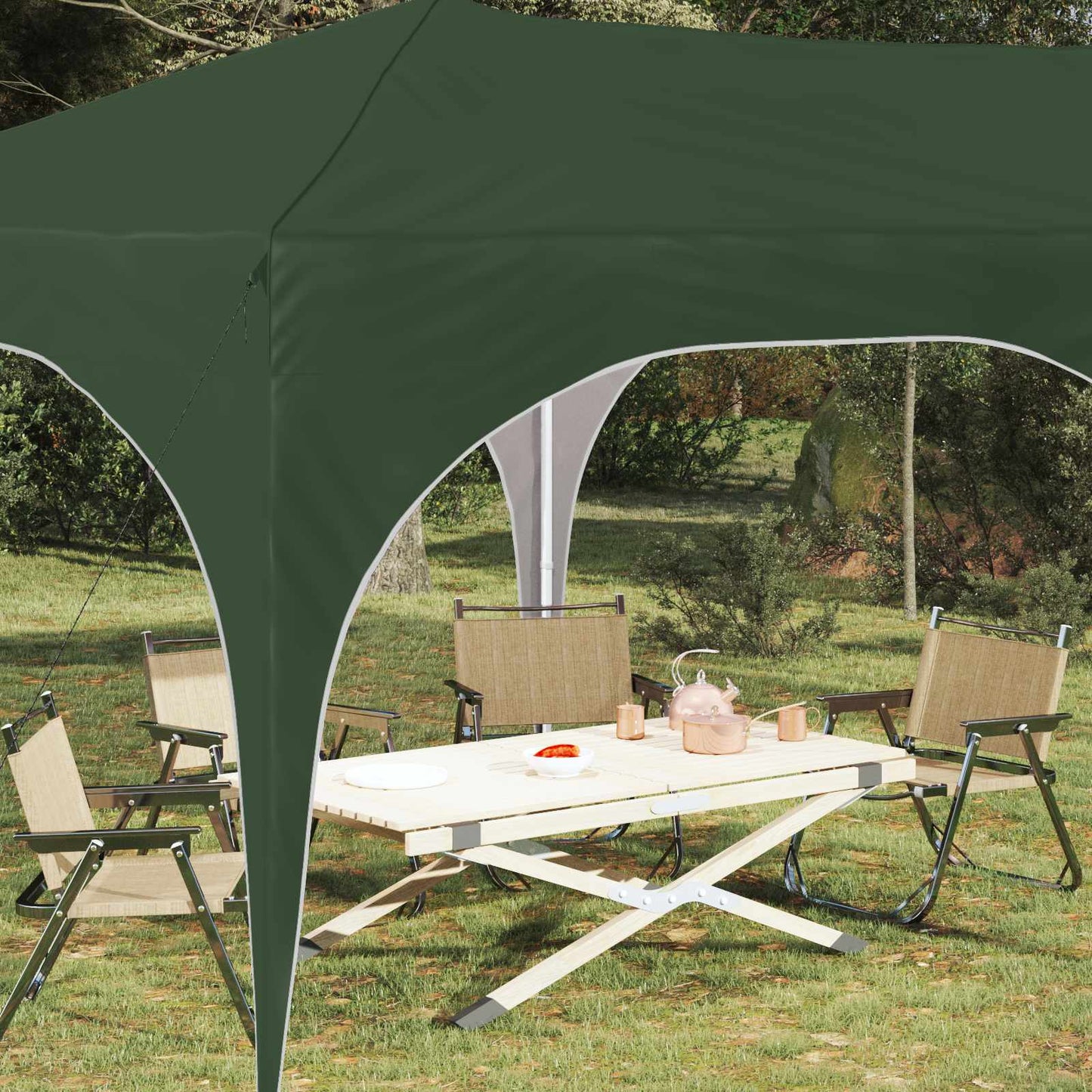 Pop-up Festtelt 575 x 288 x 245 cm Grøn Oxford stof