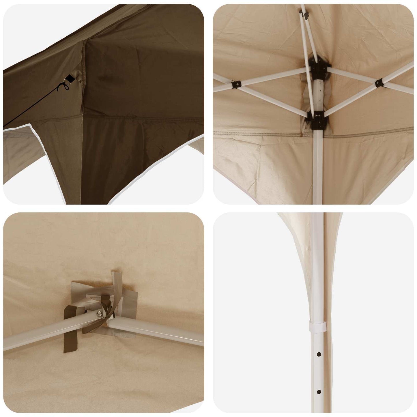 Pop-up Festtelt 575 x 288 x 245 cm Gråbrun Oxford stof