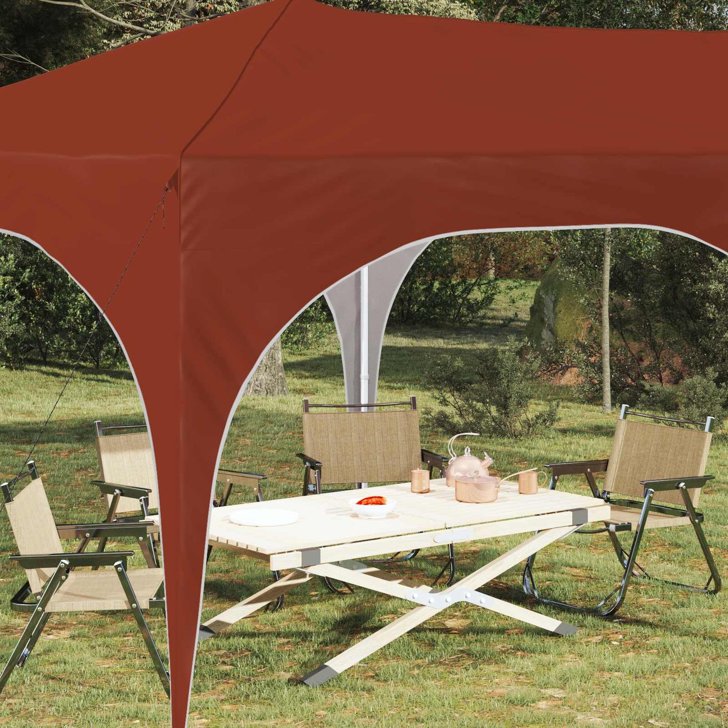 Pop-up Festtelt 575 x 288 x 245 cm Terrakotta Oxford stof