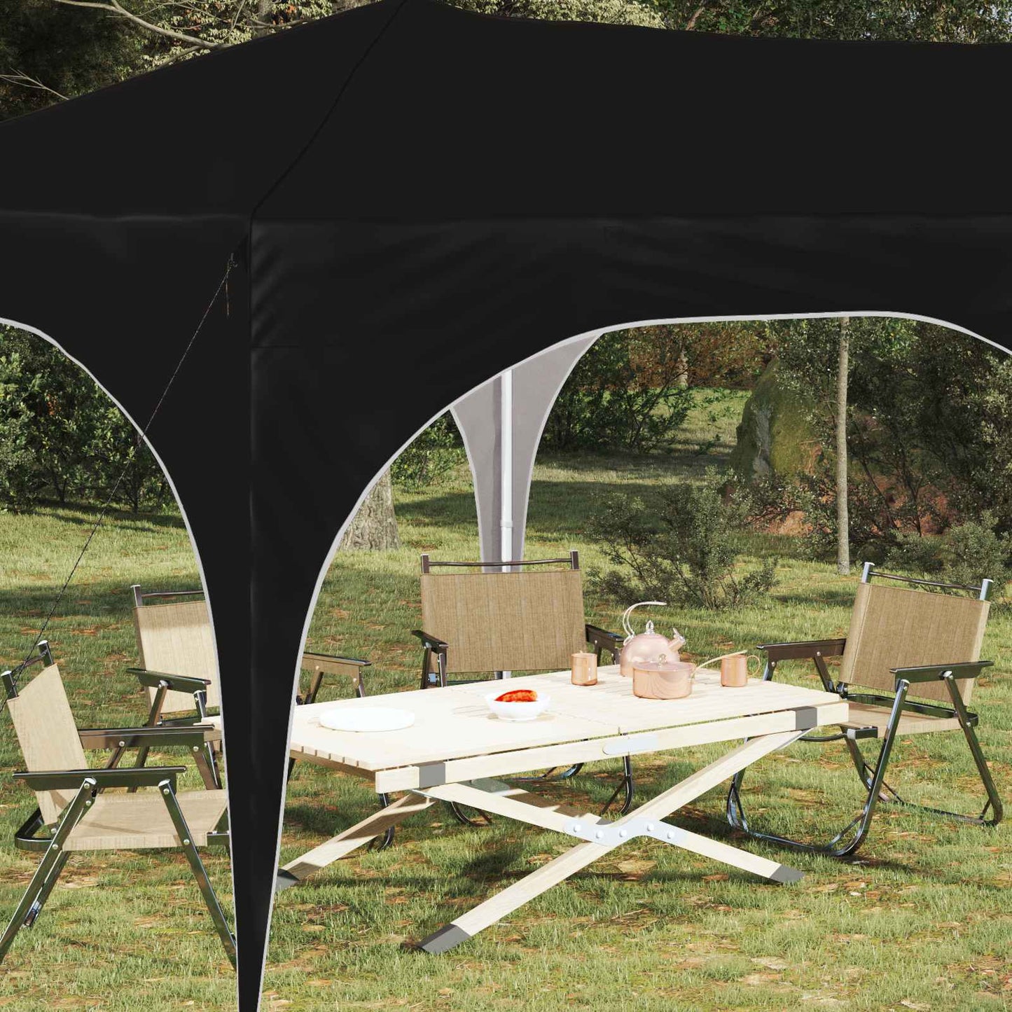 Pop-up Festtelt 575 x 288 x 245 cm Sort Oxford stof