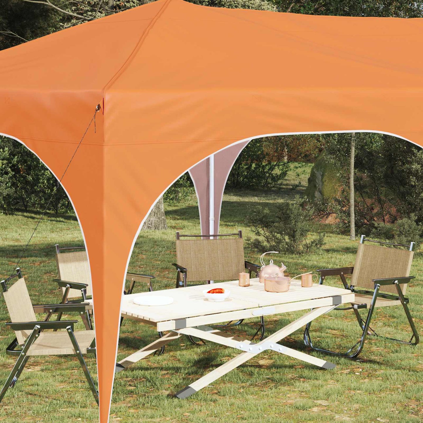 Pop-up Festtelt 575 x 288 x 245 cm Orange Oxford stof