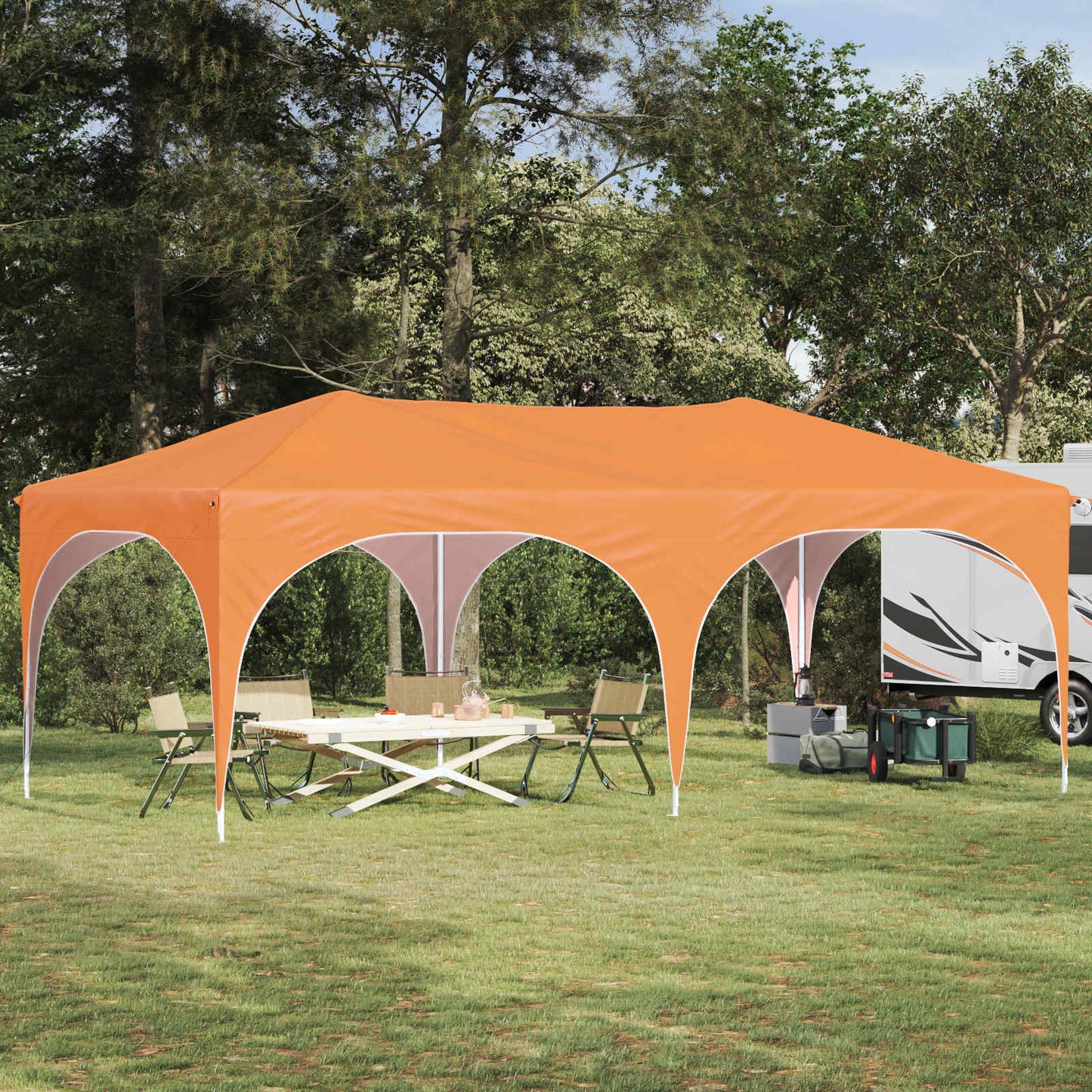 Pop-up Festtelt 575 x 288 x 245 cm Orange Oxford stof
