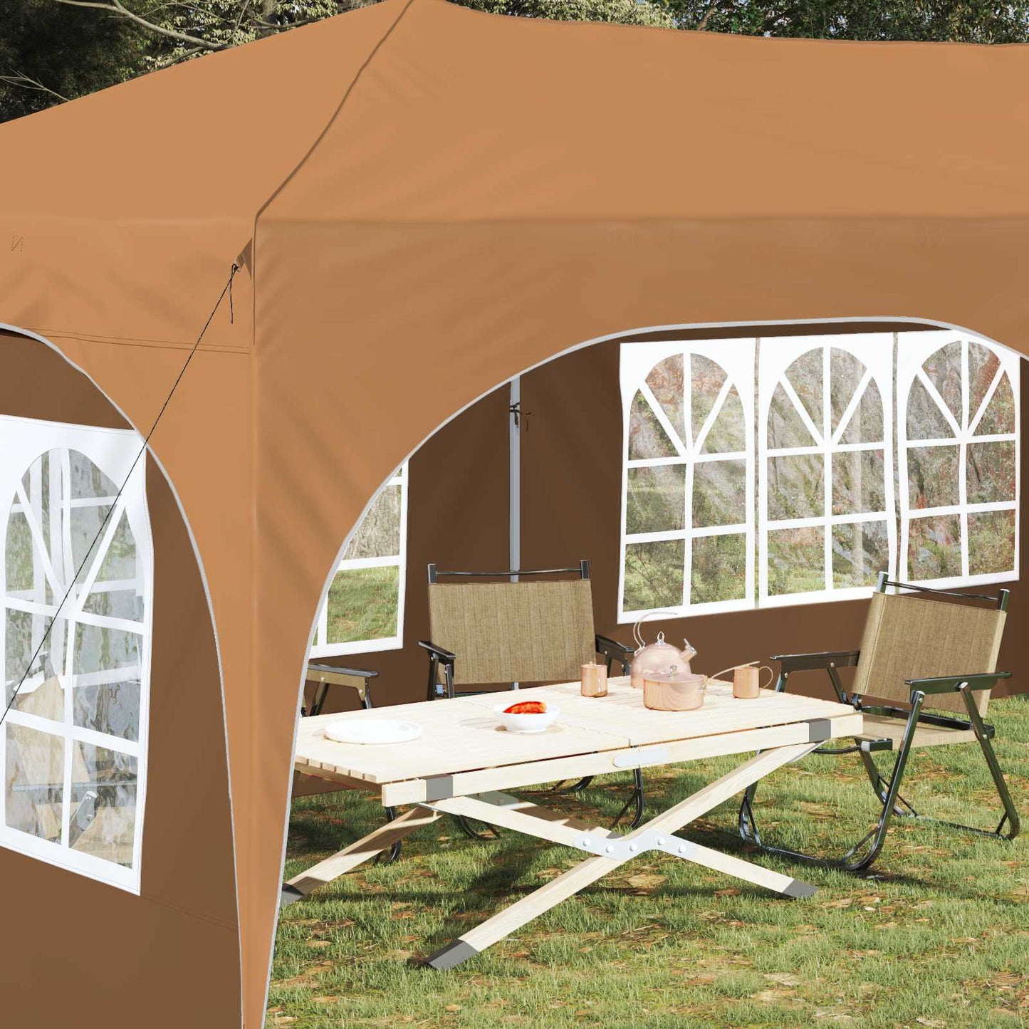 Pop-up Festtelt 575 x 288 x 245 cm Beige Oxford stof
