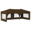 Pop-up Festtelt 575 x 288 x 245 cm Gråbrun Oxford stof