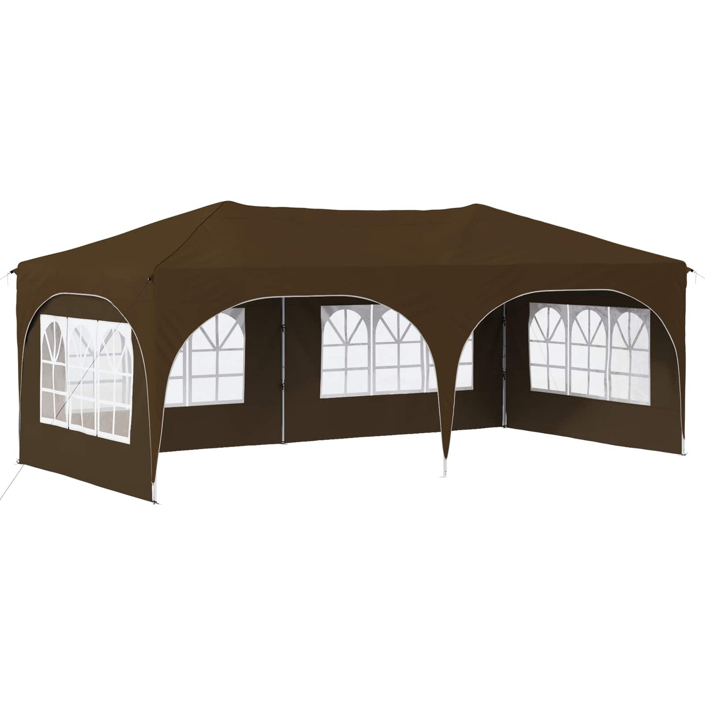 Pop-up Festtelt 575 x 288 x 245 cm Gråbrun Oxford stof