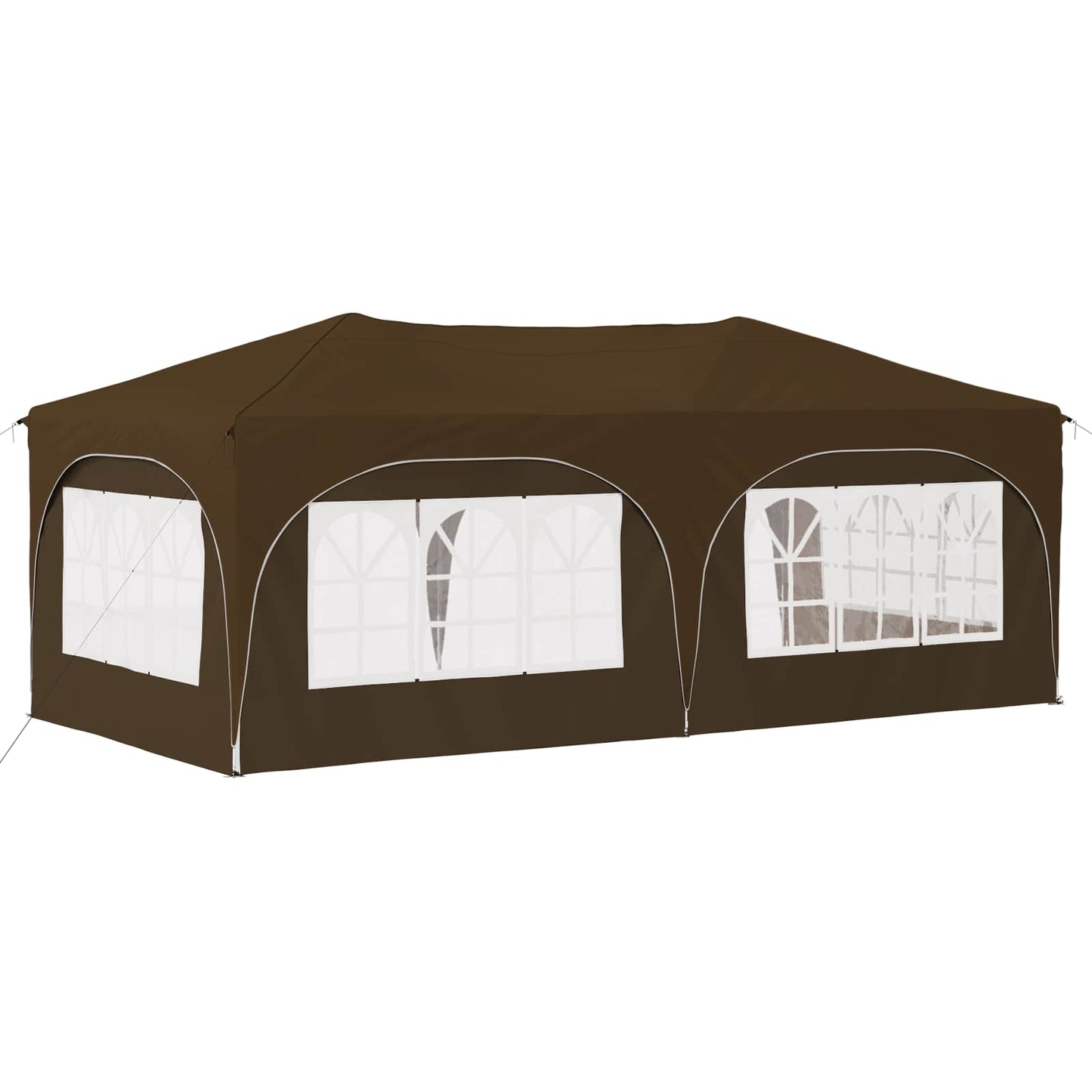 Pop-up Festtelt 575 x 288 x 245 cm Gråbrun Oxford stof