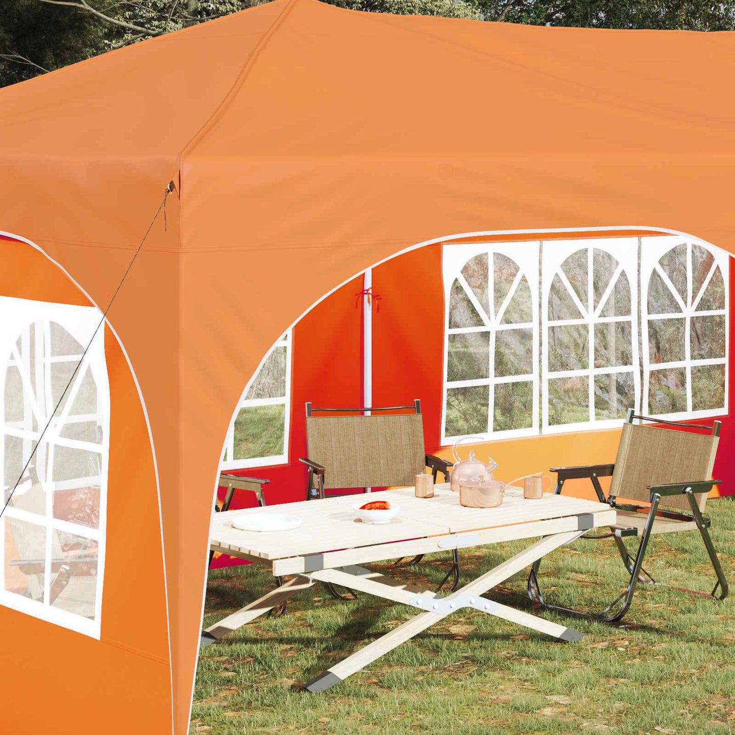 Pop-up Festtelt 575 x 288 x 245 cm Orange Oxford stof