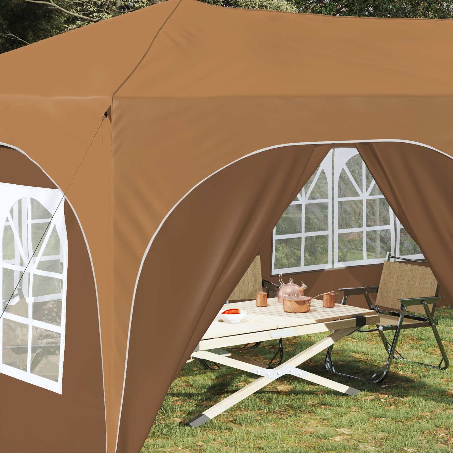 Pop-up Festtelt 575 x 288 x 245 cm Beige Oxford stof