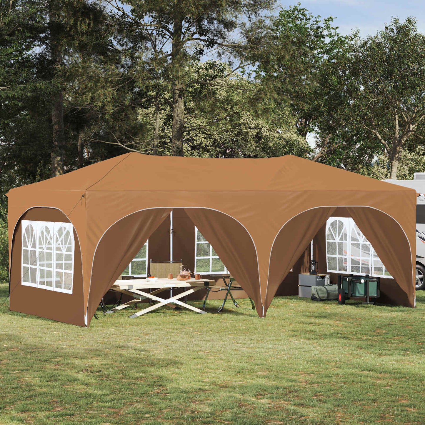 Pop-up Festtelt 575 x 288 x 245 cm Beige Oxford stof