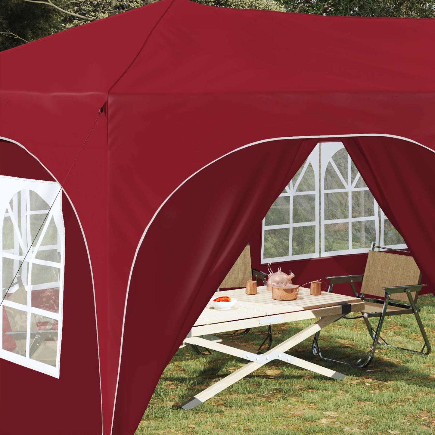 Pop-up Festtelt 575 x 288 x 245 cm Bordeaux Oxford stof