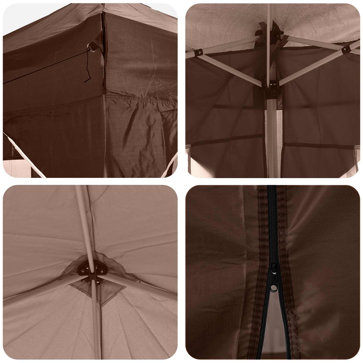 Pop-up Festtelt 575 x 288 x 245 cm Brun Oxford stof