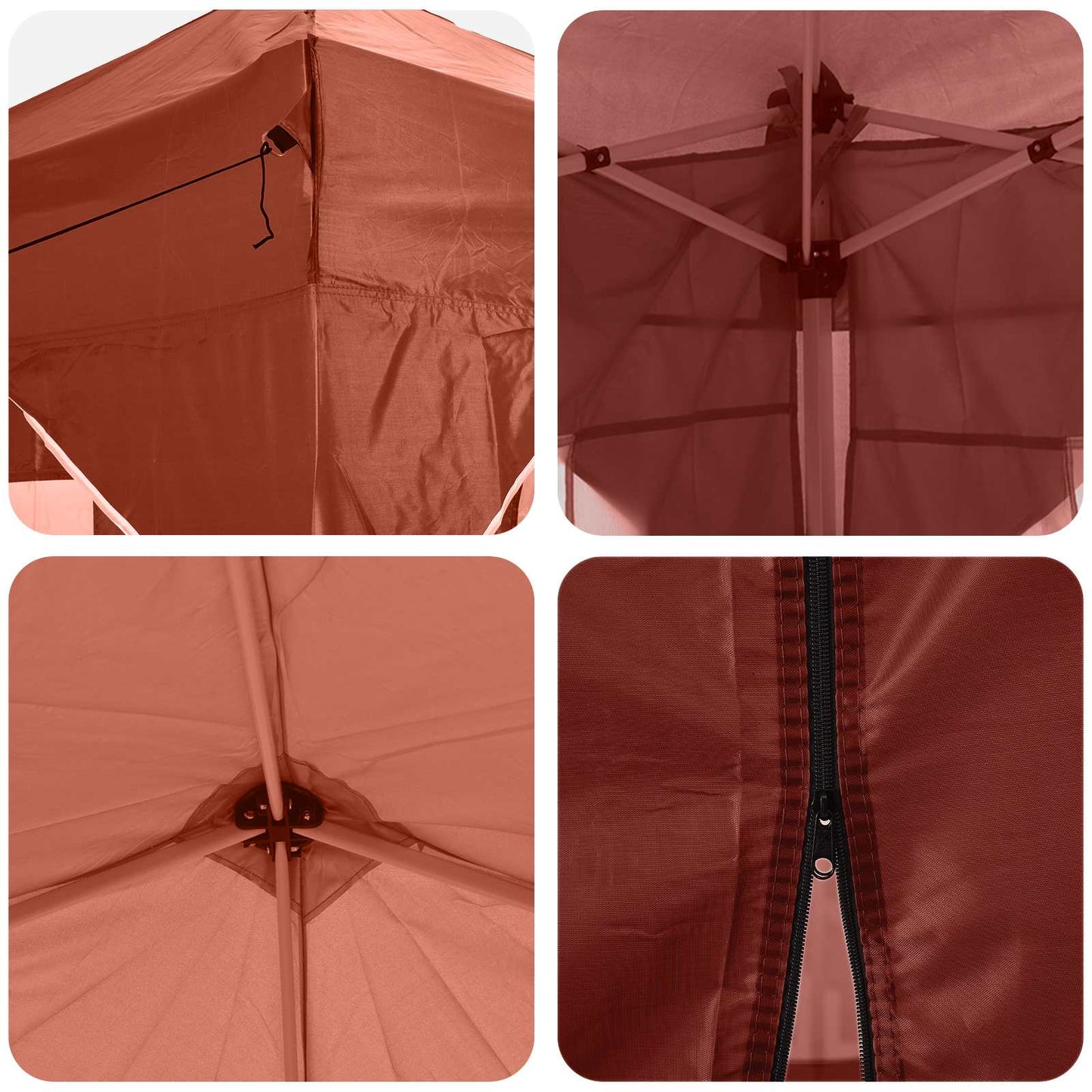 Pop-up Festtelt 575 x 288 x 245 cm Terrakotta Oxford stof